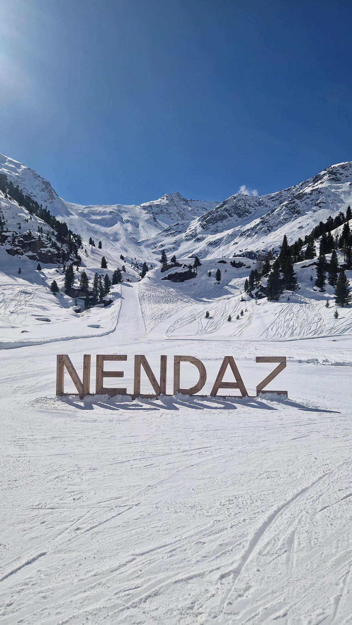 NENDAZ sign in the 4 Vallées ski area